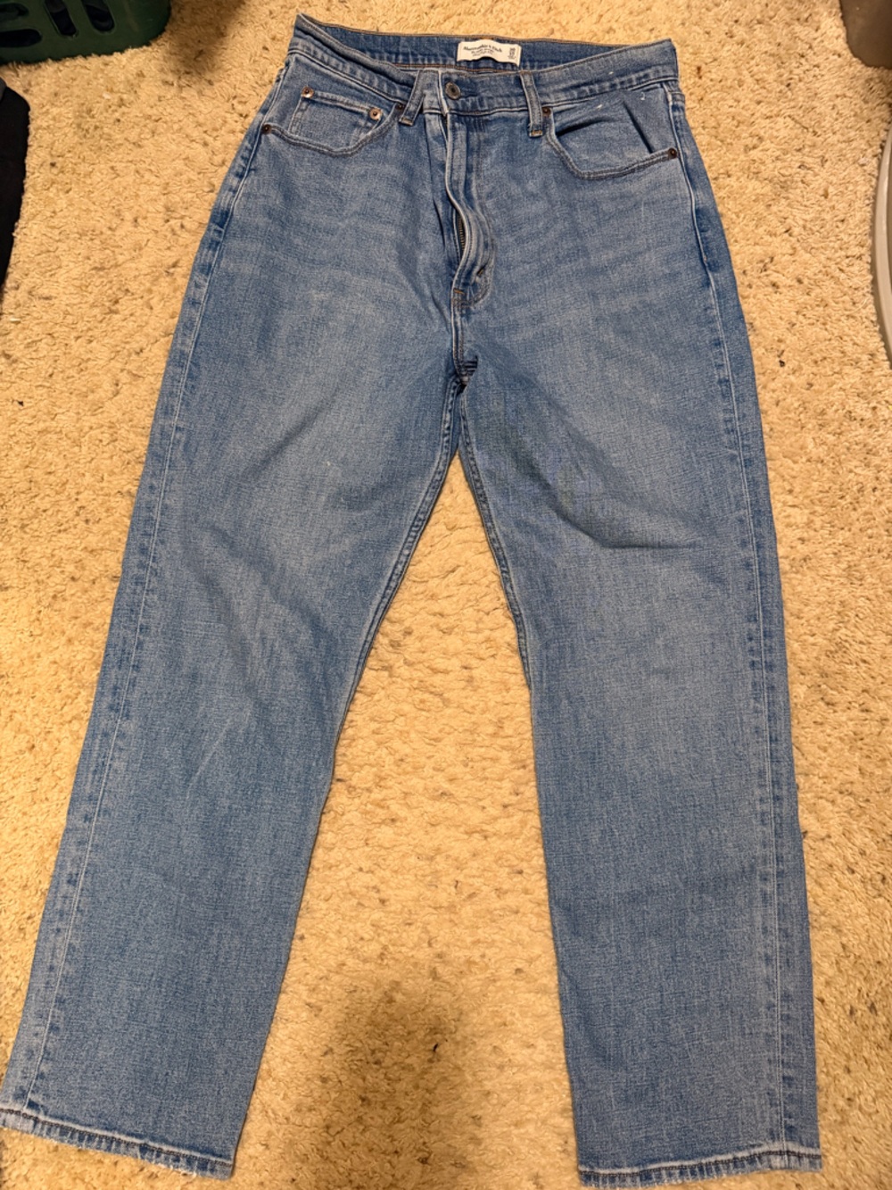 Abercrombie & Fitch Light Blue High-Rise Straight Jeans